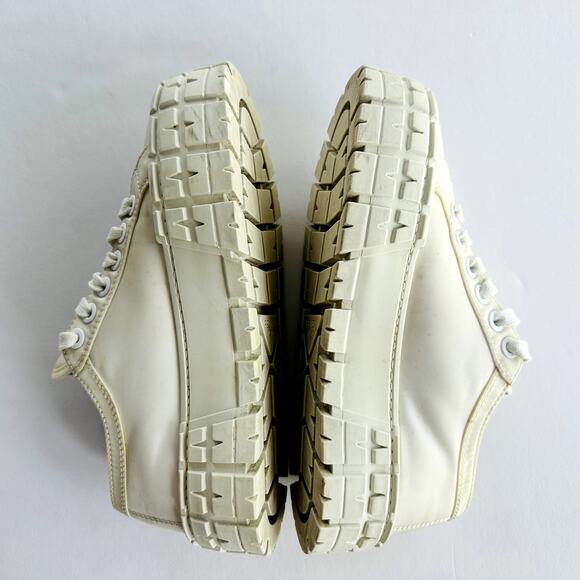 Prada Double Wheel Re-Nylon Trainer White Size 37.5 Platform Sneakers Fashion - Picture 5 of 16